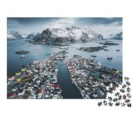 Nordic Harbor Puzzle 1000Pezzi Riciclabile Materiale Norwegian Countryside Anziani Puzzles Impossibile Difficile Difficile Stimolante Educativo Gioco for Uomini 52x38cm/1000pcs