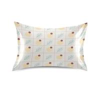 Nordic Leaves Dots Yellow Pastel Charcoal Federa per cuscino eurosham federe per cuscino per Face Queen Size con chiusura a busta per rustica fattoria 50 x 76 cm