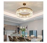Nordic Led Ceiling Lights Crystal Living Room Lamp Gold Round Ceiling Indoor Hanging Lamp for Kitchen Bedroom Lustre Moderno Modern LED Chandelier (Goldend60)