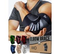 Nordic Lifting Manicotto a compressione per gomito (1 pezzo) per uomini e donne, supporto per alleviare il dolore, tendinite, gomito del golfista e del tennista, tutore per sollevamento pesi per