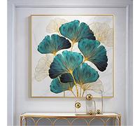 Nordic Luxury Ginkgo Leaves Canvas Painting Foglie d'oro Poster Piante Cervi Stampe Soggiorno Decorazioni per ufficio Canvas Wall Art 60x60cm Frameless