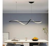 Nordic Minimalist Led Chandelier Black/Gold Long Strip Pendant Lamp for Restaurant Bar Dining Room Kitchen Island Table Lighting