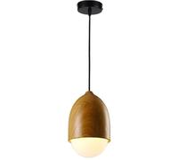 Nordic Modern Single Head Pendant Light, Wood Grain Personality Hanging Lamp, Adjustable Hanging Wire Chaner Suitable for Restaurant Cafe Bedroom Balcony