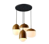 Nordic Modern Single Head Pendant Light, Wood Grain Personality Hanging Lamp, Adjustable Hanging Wire Chaner Suitable for Restaurant Cafe Bedroom Balcony
