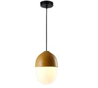 Nordic Modern Single Head Pendant Light, Wood Grain Personality Hanging Lamp, Adjustable Hanging Wire Chaner Suitable for Restaurant Cafe Bedroom Balcony