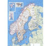 Nordic Nations Reference Poster Geography Overview Chart Wall Hanging Home Office(Framed,08x12inch(20x30cm))