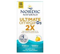 Nordic Naturals, Ultimate Omega 2X con vitamina D3, limone, 60 capsule molli