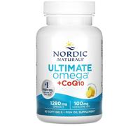Nordic Naturals, Ultimate Omega + CoQ10, 1280mg Omega-3 + 100mg Q10, Limone, 60