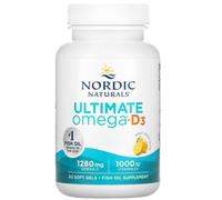 Nordic Naturals, Ultimate Omega-D3, 1280mg Omega-3 plus, 1000IU D3, Limone, 60