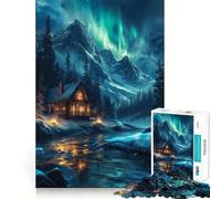 Nordic Nature Aurora Night Puzzle da 1000 pezzi per ragazzi Puzzle per migliorare la memoria e ridurre lo stress Taglio liscio Regalo artistico (50x75cm)