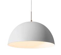 Nordic Personality Chandelier, E27 Screw Ceiling Lighting Fixtures, Creative Minimalist Semi-Circular Iron Art Hanging Lamp, Dining Room Office Study Decoration Pendant Light(White,40cm)