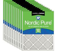 Nordic Pure 10 x 24 x 1 MERV 13 Plus Carbon Pieghe AC Furnace Air Filters, 12 pezzi, 12 pezzi