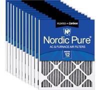 Nordic Pure 12 x 24 x 1 MERV 12 Pleated Plus Carbon AC Furnace Air Filters, confezione da 12 pezzi