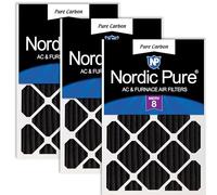 Nordic Pure 14 x 20 x 2 (13 1/2 x 19 1/2 x 1 3/4) puro carbonio pieghettato riduzione degli odori Merv 8 filtri forno confezione da 3