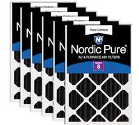 Nordic Pure 16x25x4 (15 1/2 x 24 1/2 x 3 5/8) puro carbonio pieghettato riduzione degli odori Merv 8 filtri forno 6 Pack