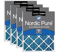 Nordic Pure 20 x 30 x 1 19_5/8 x 29_5/8 x 3/4) filtri aria pieghettati MERV 7 Plus Carbon confezione da 4