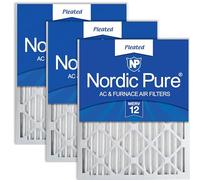 Nordic Pure 20 x 30 x 2M12-3 MERV 12 Filtro per forno a pieghe per aria condizionata, confezione da 3