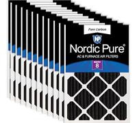 Nordic Pure 20x25x2 (19 1/2 x 24 1/2 x 1 3/4) puro carbonio pieghettato riduzione degli odori Merv 8 filtri forno 12 Pack