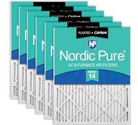 Nordic Pure Filtri aria per forno AC al carbonio, 14 x 24 x 1M14+C-6 MERV 14 Plus, 6 pezzi