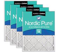 Nordic Pure Filtri dell'aria pieghettati MERV 14 Plus Carbon, confezione da 4 pezzi, 16 x 20 x 1 (15_1/2 x 19_1/2 x 3/4)