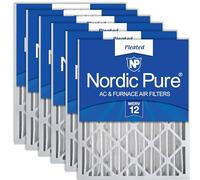 Nordic Pure Filtro dell'aria per forno a corrente alternata pieghettato MERV 12, 20 x 25 x 4 (3-5/8 profondità effettiva), confezione da 6