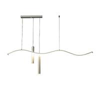 Nordic Restaurant LED Strip Wave Light Fixture Pendant Lighting Spotlight Dining Table Hanging Dimmable Kitchen Island Linear Chandelier