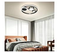 Nordic Round Simple Ceiling Lamp LED Gold/Black Creative Bedroom Dining Room Study Ceiling Lamp Modern LED Chandelier (Color : D48cmGold Size : Dimmablewithremote) (D40cmblack Warmlight)