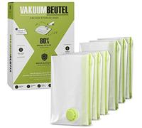 NORDIC® Sacchetti sottovuoto (set da 6) in 80 x 60 cm e 80 x 100 cm, senza BPA, con etichette, sacchetti sottovuoto per coperte, vestiti e molto altro ancora - Vacuum Storage Bags in L e XL