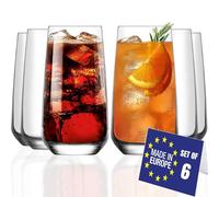 NORDIC SCHILLER Bicchiere Long Drink Set 6, 480ml 100% SENZA PIOMBO Bicchieri Cocktail Particolari, Bicchieri Acqua Moderni, Bicchieri Tumbler, Bichiere Succo, Highball Glasses