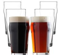 NORDIC SCHILLER Bicchieri Birra Vetro, Set 6, 570 ml, 100% SENZA PIOMBO Bicchieri Birra Pinta, Bicchieri Lager, Pilsner, Bicchiere per Longdrink, Succhi, Pint Beer Glasses