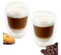 NORDIC SCHILLER Bicchieri da caffè a doppia parete, per latte macchiato, a doppia parete, 2 x 350 ml, ideali come bicchieri termici a doppia parete, per cappuccino, bicchieri da caffè, bicchieri da tè