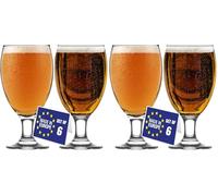 NORDIC SCHILLER Calici da Birra Pinta Set 6, 590 ml, 100% SENZA PIOMBO Bicchieri da Birra Con Stelo, Calici per Degustazione di Bira IPA, Bicchieri da Birra Belgica Tulipano (Confezione da 2)