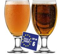 NORDIC SCHILLER Calici da Birra Pinta Set 6, 590 ml, 100% SENZA PIOMBO Bicchieri da Birra Con Stelo, Calici per Degustazione di Bira IPA, Bicchieri da Birra Belgica Tulipano