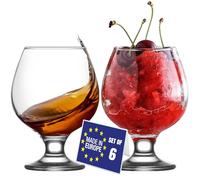 NORDIC SCHILLER Calici da Birra Set 6, 390 ml, 100% SENZA PIOMBO Bicchieri da Cognac, Bicchieri da Brandy Snifter, Bicchieri da Birra Con Stelo, Bicchiere Tulipano