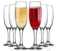 LAV Bicchieri Flute Vetro Set 6, 220ml SENZA PIOMBO Bicchieri da Champagne Flute, Calici da Spumante Champagne, Spumante Vetro Glass, Champagne Bicchieri Flute, Flutes Champagne