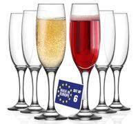 NORDIC SCHILLER Bicchieri Flute Vetro Set 6, 220ml SENZA PIOMBO Bicchieri da Champagne Flute, Calici da Spumante Champagne, Flutes Champagn