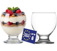 NORDIC SCHILLER Premium Coppette Gelato Vetro, 250ml, Set 6 100% SENZA PIOMBO Vetro Dessert Cup, Ciotele per Gelato, Budini e Snack, Coppa Gelato con Base; Glass Ice Cream Cups