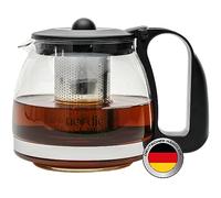 NORDIC SCHILLER Premium Teiera in vetro con Coperchio, Teiera Vetro Con Infusore, 1250ml, Resistente al Calore, Teiera Termica con Filtro in Acciaio Inox, Tea Maker, Glass Tea Pot
