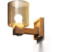 Nordic Simple Crystal Amber Glass Lamp Mask Log Wall Light Modern Creative Rural Bedroom Bedside Lamp Corridor Aisle Balcony E14 Modern Chandeliers