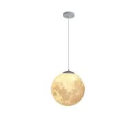Nordic Simple E27 Screw Single-Headed Hanging Lamp, Creative Moon PLA Metal Lighting Fixtures, Bedroom Living Room Kitchen Island Pendant Light.