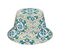 Nordic Snowflake Style Paisley Flower Blue Cyan Fuzzy Cute Bucket hat Faux Fur Warm Cappelli per Donne e Uomini Inverno Cappello Pescatore per Pattinaggio Gorro para Mujer
