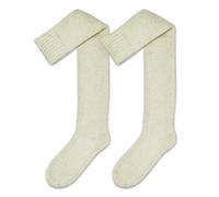 NORDIC Socks 1 Paio, 70% Lana Merino di prima qualità, Calzini sopra al ginocchio termici da Uomo e da Donna, Calzini invernali, Calzini caldi (L, Crema)