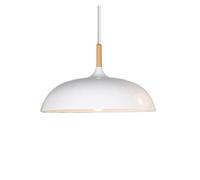 Nordic Style Pendant Light Droplights LED Vintage Chandelier Metal Industrial Barn Lights Dome Black Lamp for Restaurant Kitchen Island Dining Room, Hallway, E26 Base(White,35cm)