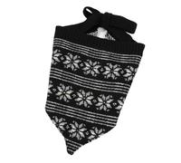 Nordic Styles - Sciarpa triangolare in jacquard con fiocchi di neve, multifunzionale, come copricapo e scialle, bandane elastiche all'uncinetto, Nero , Taglia unica