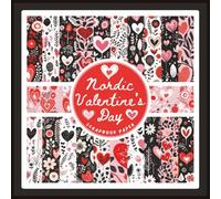Nordic Valentine's Day Scrapbook Paper: Boho Heart Themed Craft Paper Pad For Scrapbooking, Mixed Media, Decoupage, Junk Journals & Paper Crafts; 8.5x8.5"