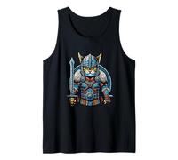 Nordic Viking Cat Warrior Norse per donne, uomini, bambini Canotta