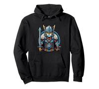 Nordic Viking Cat Warrior Norse per donne, uomini, bambini Felpa con Cappuccio
