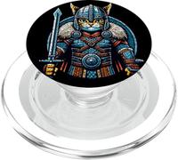Nordic Viking Cat Warrior Norse per donne, uomini, bambini PopSockets PopGrip per MagSafe