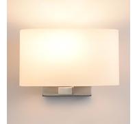 Nordic Wall Sconce Glass Wall Light, Bedside Wall Mounted Lamp Wrought Iron Wall Lighting Fittings, Living Room Decor Sconces Indoor Wall Lamps for Living Room/Sand Nickel