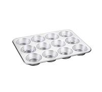 Nordic Ware Naturals 12 Cavity Muffin Teglia, Cupcake Tray con conducibilità al calore superiore, Bakeware Premium per dolcetti uniformi, prodotto negli Stati Uniti, argento